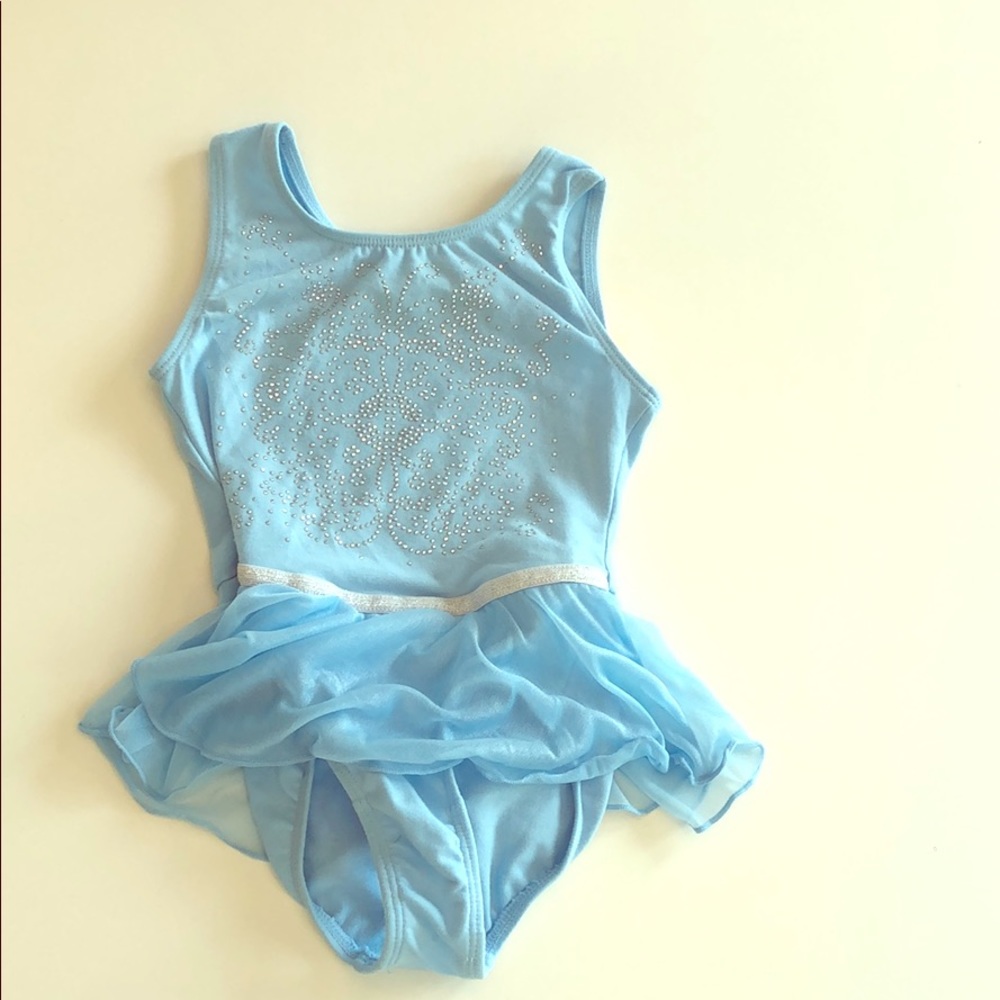Light blue Ballet body suit.